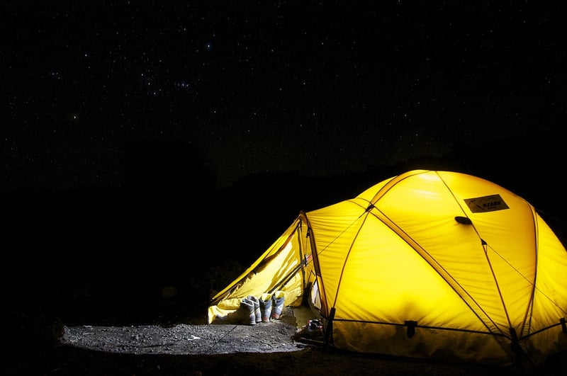 Campsite with tent